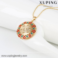 63886 Xuping fashion new designed gold plated women earring and pendant sets